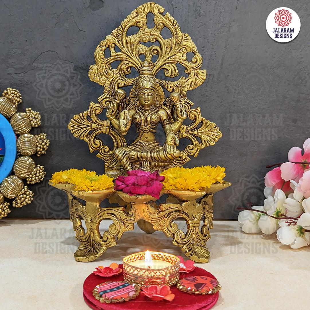 Panch Diya Laxmi Brass Idol