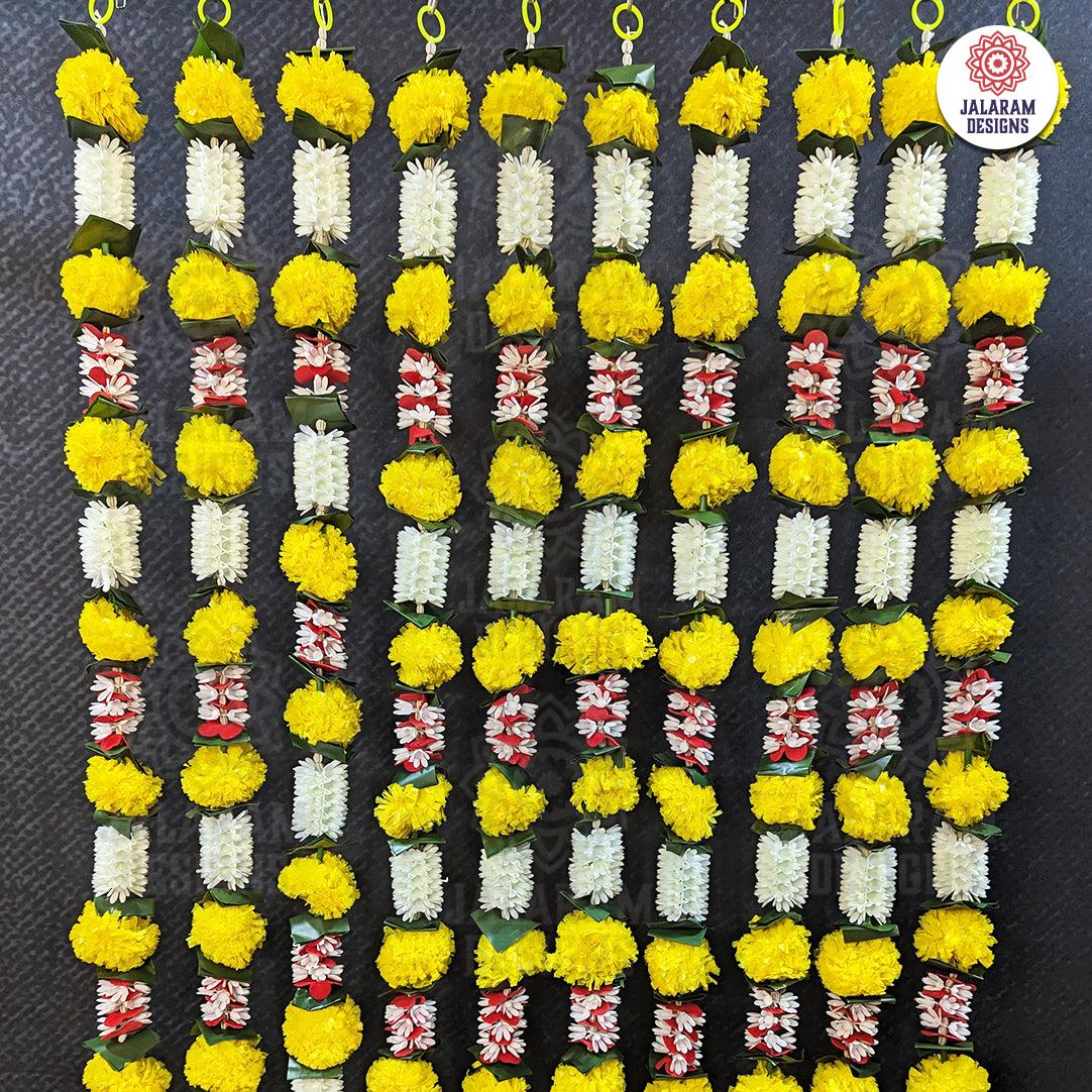 Decorative Yellow marigold And Rajnigandha Garland