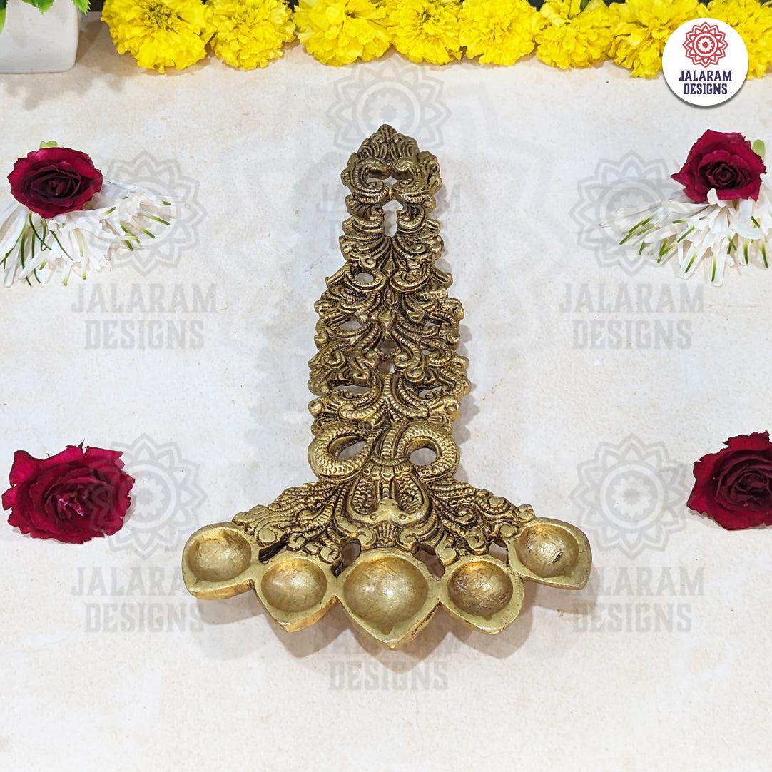 Brass Sheshnag Five Petal Pooja Spoon