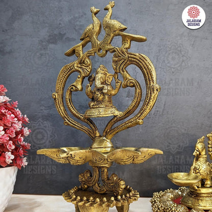 Modern Brass  Ganesha Idol with Diya