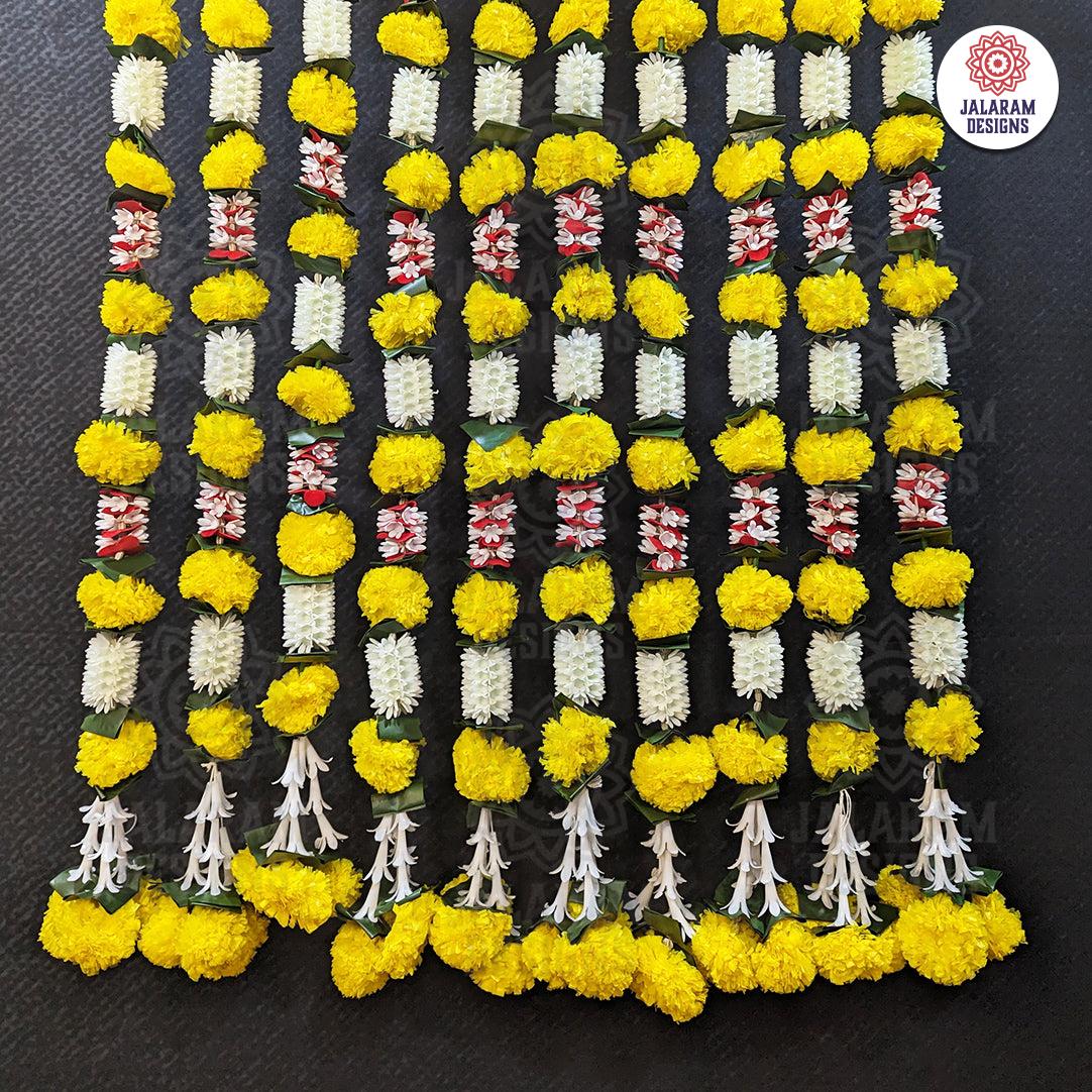 Decorative Yellow marigold And Rajnigandha Garland