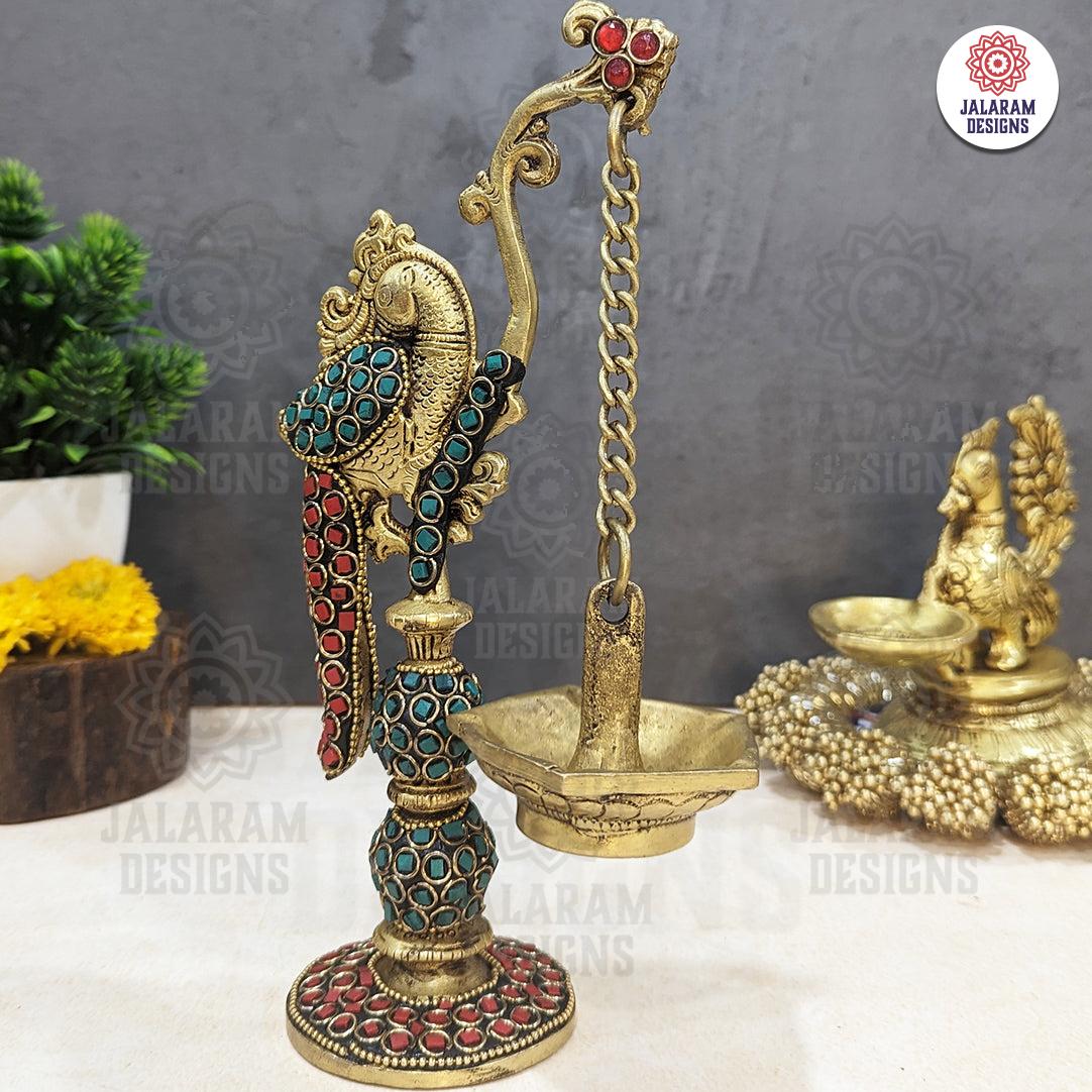 Peacock Diya Stand