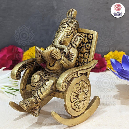 Brass Chair Ganesha Idol