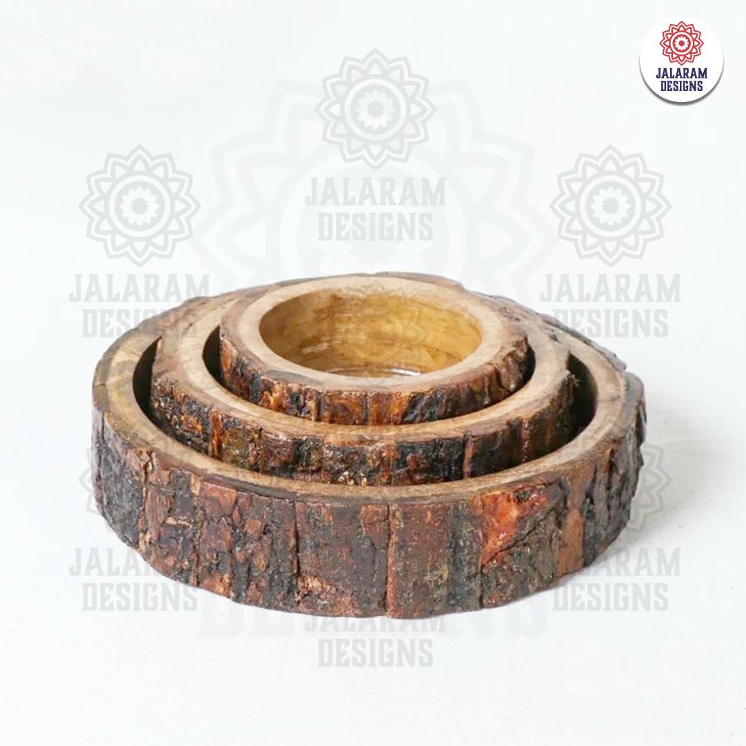 Set of 3 Wooden Bowls for Keeping your Stuff or Making Candles ( In Mango Wood )
