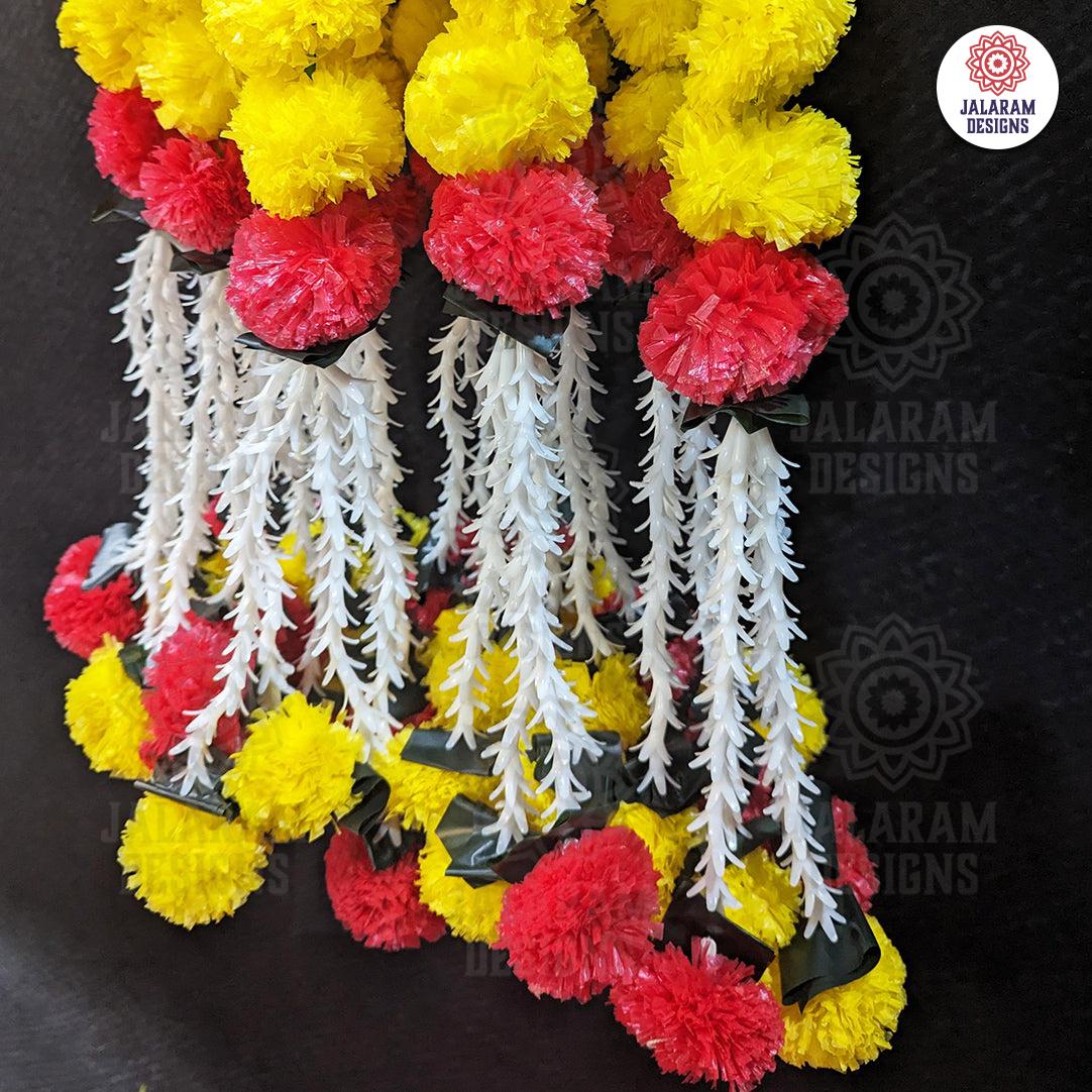 Decorative Yellow And Orange Marigold, Rajnigandha Dangler Strings