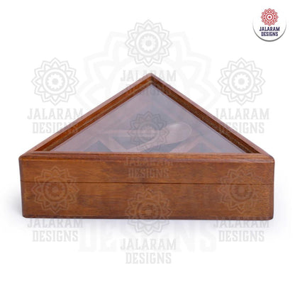 Wooden Handmade Masala Box/Spice Box/Storage Box having 4 Detachable Containers, Brown Color