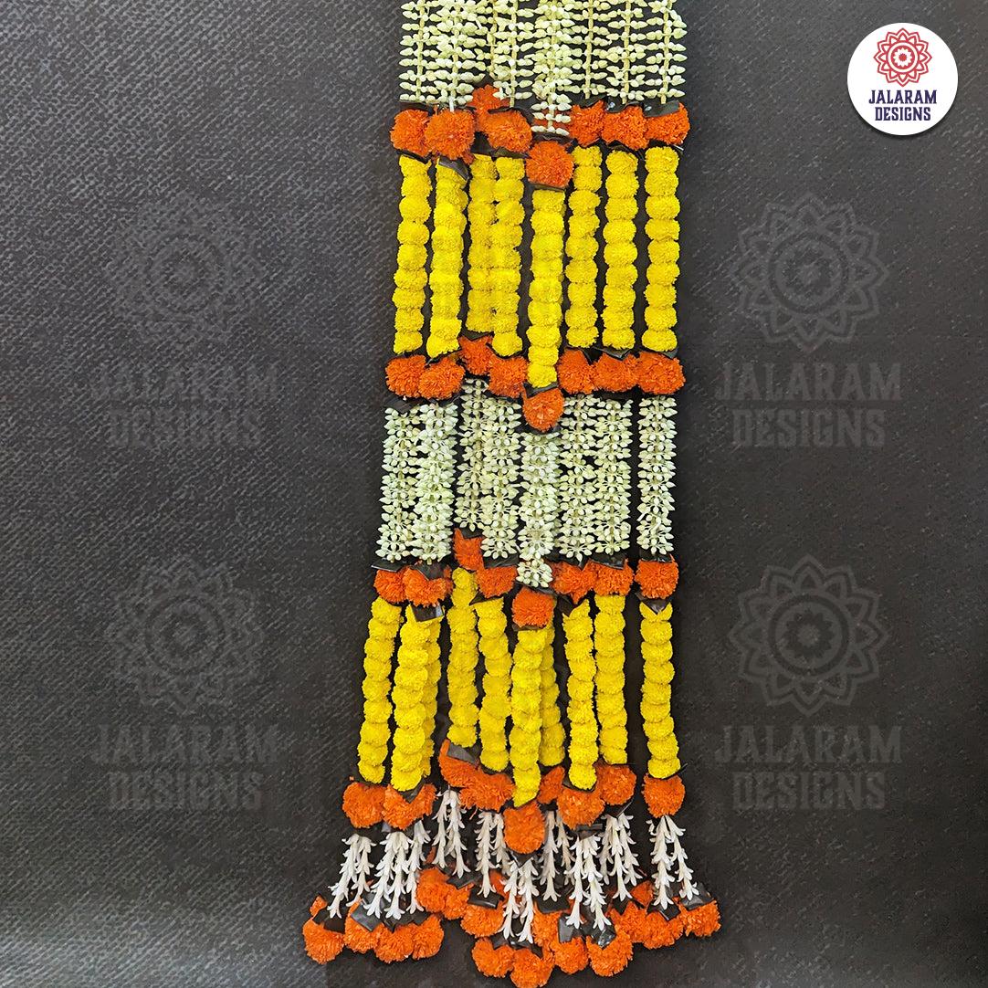 Decorative Yellow And Orange Marigold & Rajnigandha Dangler Strings