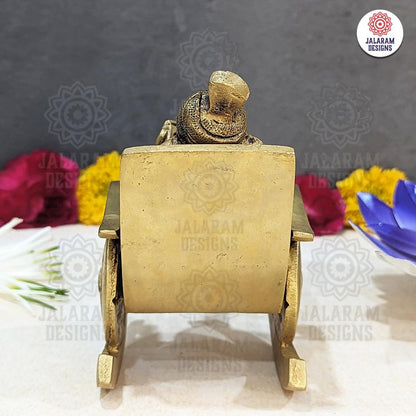 Brass Chair Ganesha Idol