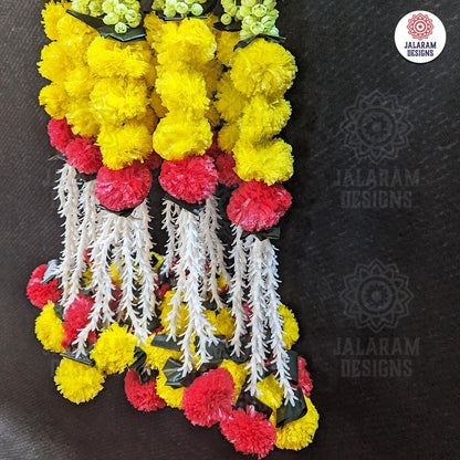 Decorative Yellow And Orange Marigold, Rajnigandha Dangler Strings