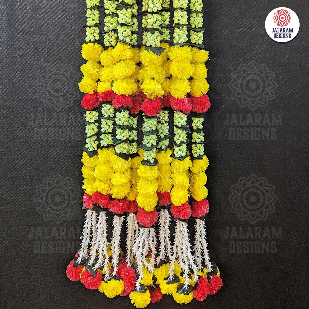 Decorative Yellow And Orange Marigold, Rajnigandha Dangler Strings