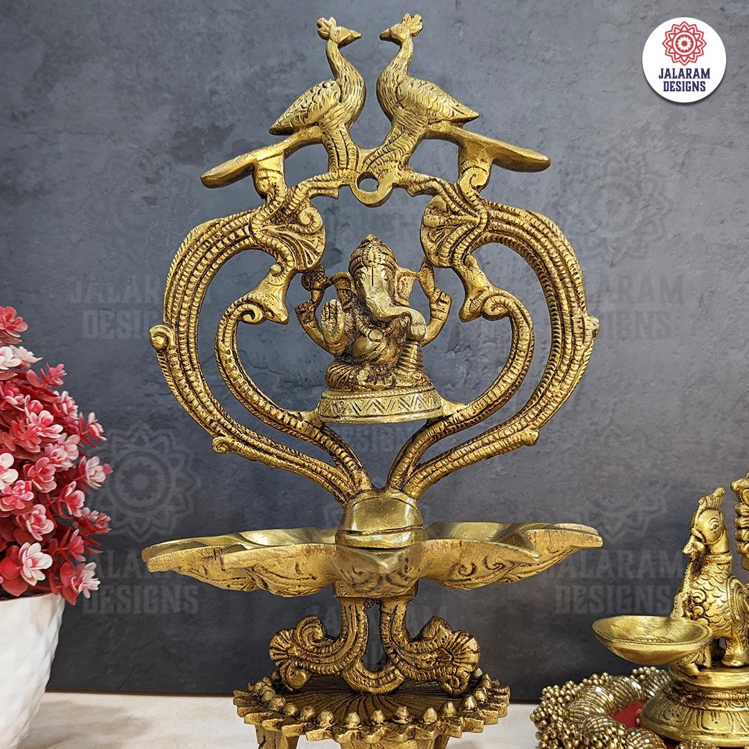 Modern Brass  Ganesha Idol with Diya