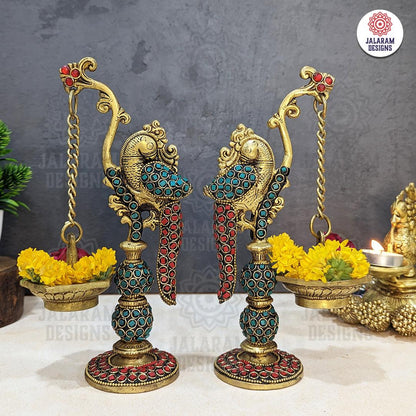 Peacock Diya Stand