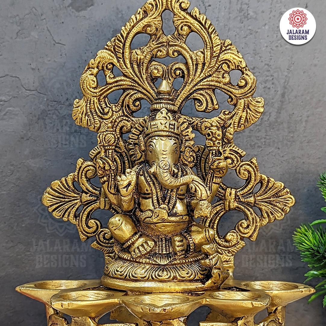 Brass Ganesh Frame Diya