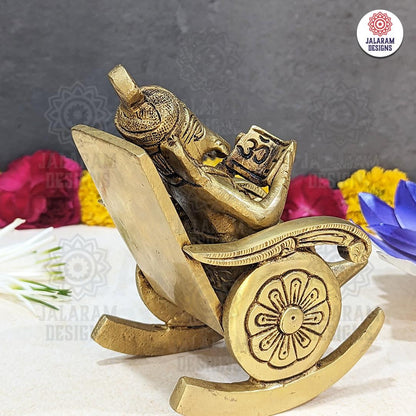 Brass Chair Ganesha Idol