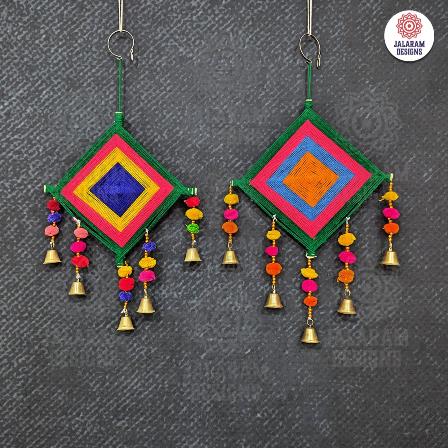 Kite Wall Decor Multi-Colour with Pom Pom