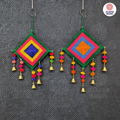 Kite Wall Decor Multi-Colour with Pom Pom